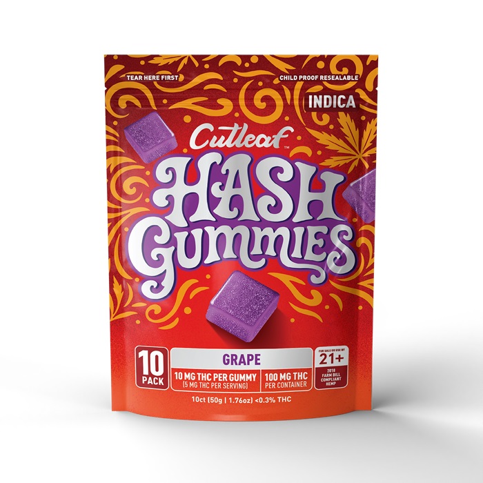 CUTLEAF HASH GUMMIES 10PK-GRAPE