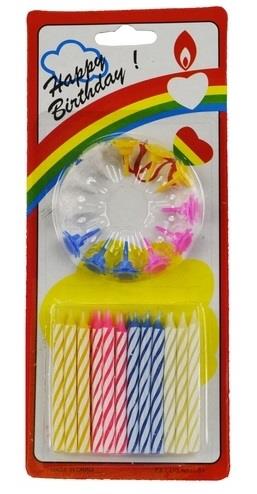 CANDLE BIRTHDAY W/HOLDER 24PK
