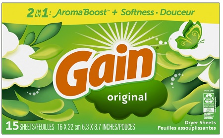 GAIN DRYER SHEETS 15/15CT