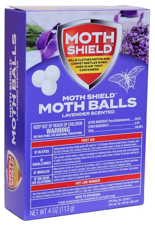 MOTH SHIELD MOTH BALLS 4OZ LAVENDER