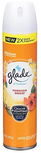GLADE SPRAY HAWAIIAN BREEZE 8OZ(NEW 2X MORE FRAGRANCE)