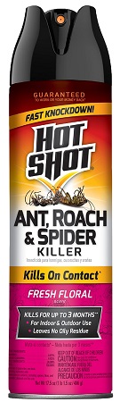 HOT SHOT 6/17.5OZANT, ROACH & SPIDER KILLER FLORAL SCENT
