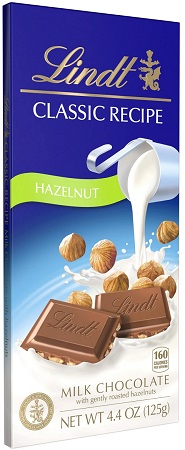 LINDT BAR 4.4oz HAZELNUT          15% OFF PROMO