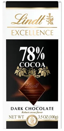 LINDT EXCELLENCE BAR 78% COCOA 3.5oz        15% OFF PROMO