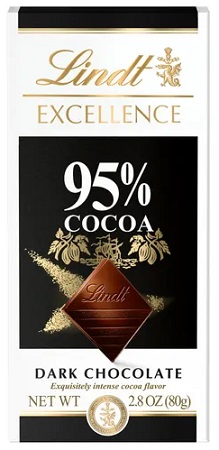 LINDT EXCELLENCE BAR 95% COCOA 2.8oz        15% OFF PROMO