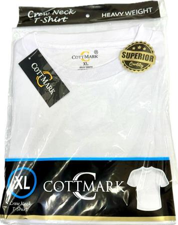 T-SHIRT WHITE WRAPPED X-LARGE*CREW NECK*