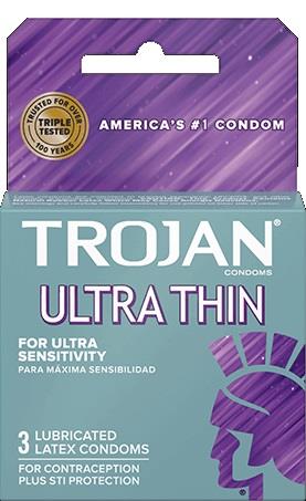 TROJAN GRAY ULTRA THIN LUBRICATED 3PK