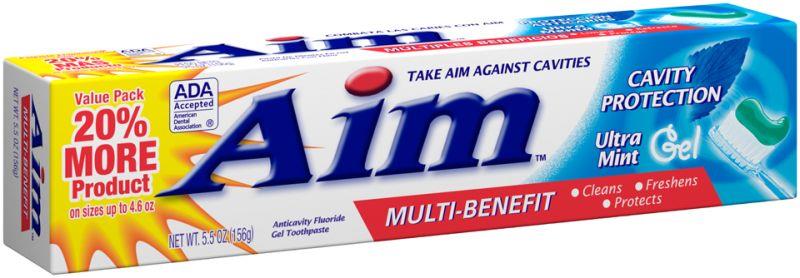 TOOTHPASTE AIM 5.5OZCAVITY PROTECTION MINT GEL
