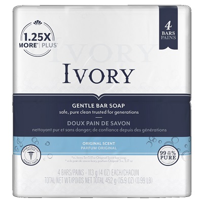 IVORY ORIGINAL 4PK SOAP BAR**AVAILABLE BY SPECIAL ORDER & EMAIL ONLY, ALLOW 21 DAYS LEADTIME**
