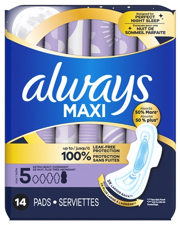 ALWAYS MAXI OVERNIGHT #5 (14CT)**AVAILABLE BY SPECIAL ORDER ONLY, ALLOW 21 DAYS LEADTIME