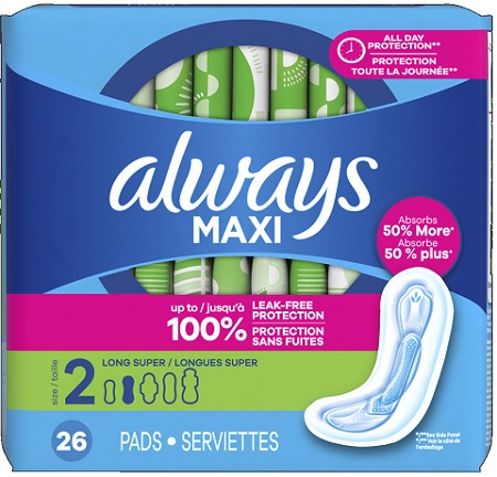 ALWAYS MAXI LONG SUPER #2 (26CT)**AVAILABLE BY SPECIAL ORDER ONLY, ALLOW 21 DAYS LEADTIME