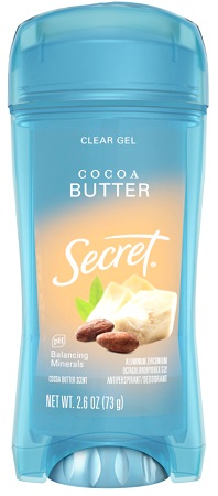 SECRET CLEAN GEL COCOA BUTTER 2.6OZ**AVAILABLE BY SPECIAL ORDER AND EMAIL ONLY, ALLOW 21 DAYS LEADTIME