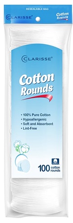 COTTON PADS ROUND 100CT- CLARISSE
