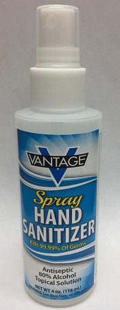HAND SANITIZER 4OZ SPRAY (VANTAGE)CONVENIENT POP TOP SPRAY SANITIZER