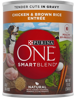 PURINA ONE CLASSIC DOG FOOD CHICKEN & BROWN RICE 13OZ
