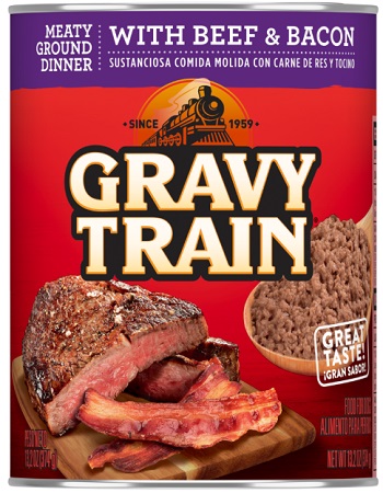 GRAVY TRAIN CAN GROUND BEEF & BACON