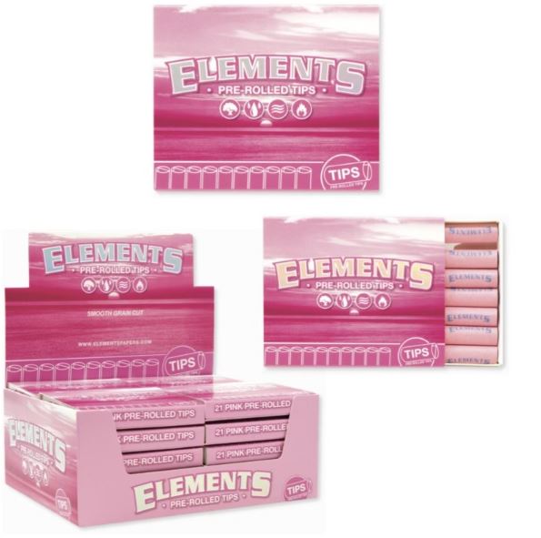 ELEMENTS PRE-ROLLED PINK TIPS (21CT)