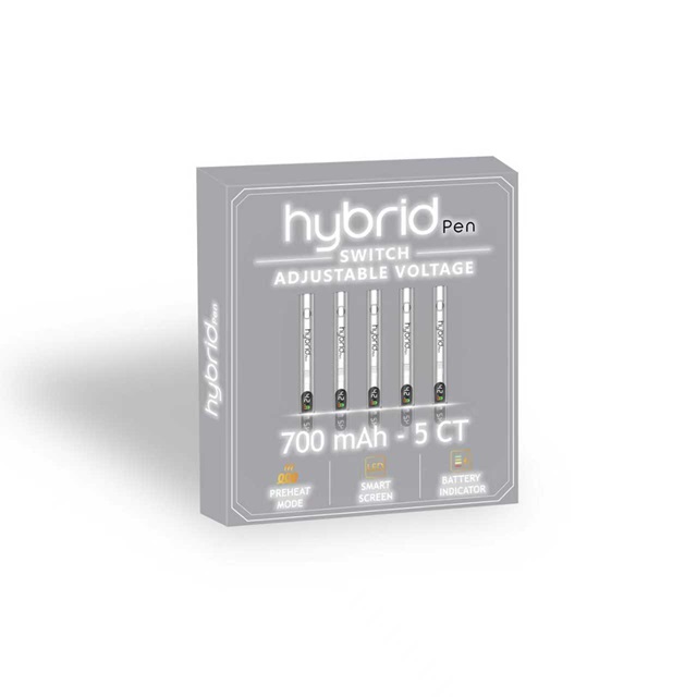 HYBRID PEN 700MAH 5PK -SILVER