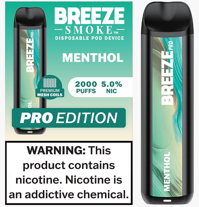 BREEZE PRO 2000 - MENTHOL (MSRP:$17.99)**1 - 2 BOX LIMIT PER SKU (LIMIT BASED ON AVAILABILITY)**