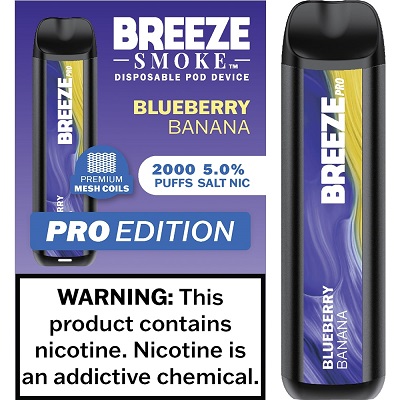 BREEZE PRO 2000 - BLUEBERRY BANANA (MSRP:$17.99)**1 - 2 BOX LIMIT PER SKU (LIMIT BASED ON AVAILABILITY)**