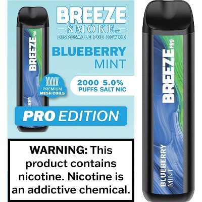 BREEZE PRO 2000 - BLUEBERRY MINT (MSRP:$17.99)**1 - 2 BOX LIMIT PER SKU (LIMIT BASED ON AVAILABILITY)**