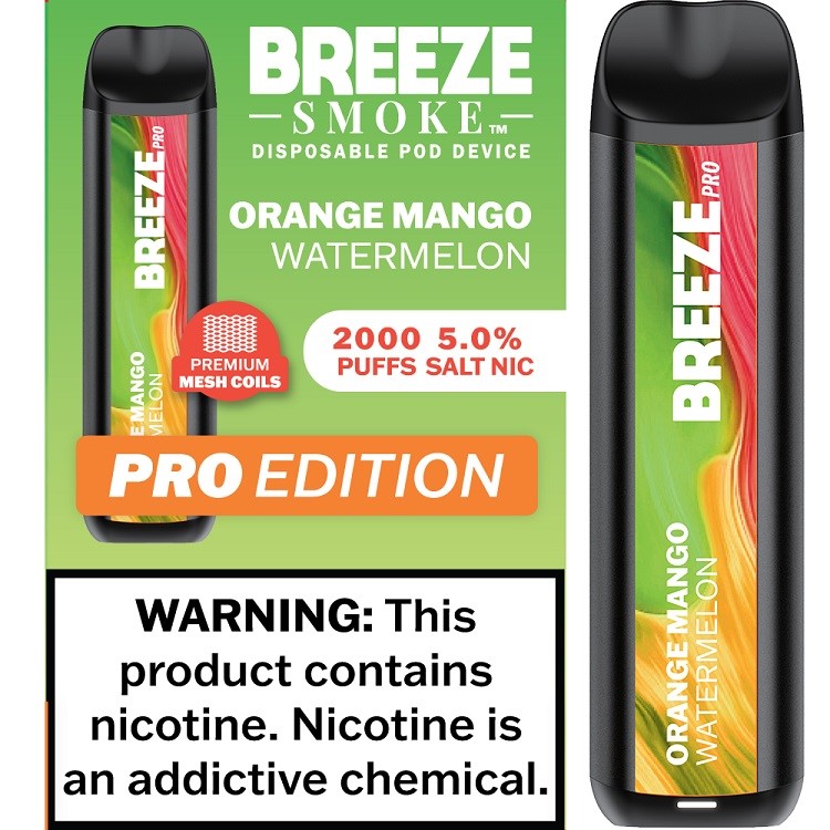 BREEZE PRO 2000 - ORANGE MANGO WATERMELON  (MSRP:$17.99)**1 - 2 BOX LIMIT PER SKU (LIMIT BASED ON AVAILABILITY)**
