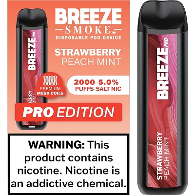 BREEZE PRO 2000 - STRAWBERRY PEACH MINT  (MSRP:$17.99)**1 - 2 BOX LIMIT PER SKU (LIMIT BASED ON AVAILABILITY)**