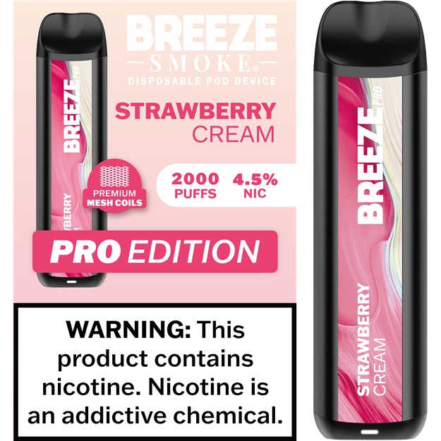 BREEZE PRO 2000 - STRAWBERRY CREAM   (MSRP:$17.99)**2 - 4 BOX LIMIT PER SKU (LIMIT BASED ON AVAILABILITY)**