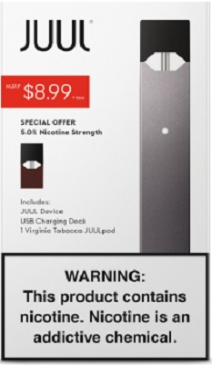 JUUL DEVICE KIT 1PK (5%) $8.99 VIRGINIA TOBACCO**NOT FOR ONLINE SALES** LIMITED WHILE INVENTORY LASTS - NO RETURNS, NO EXCHANGES.