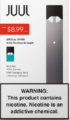 JUUL DEVICE KIT 1PK (5%) $8.99 MENTHOL**NOT FOR ONLINE SALES** LIMITED WHILE INVENTORY LASTS - NO RETURNS, NO EXCHANGES.