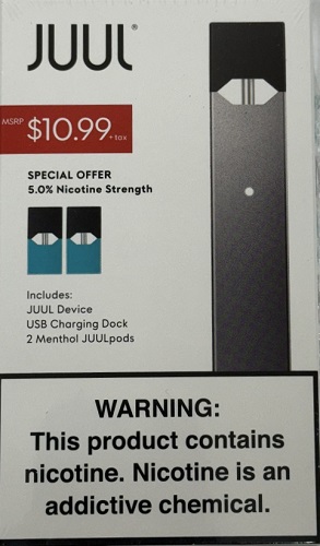 JUUL DEVICE KIT 2PK (5%) $10.99 MENTHOL**NOT FOR ONLINE SALES** LIMITED WHILE INVENTORY LASTS - NO RETURNS, NO EXCHANGES.