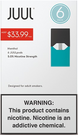JUUL PODS 5% MENTHOL 6PK $33.99**NOT FOR ONLINE SALES** LIMITED WHILE INVENTORY LASTS - NO RETURNS, NO EXCHANGES.