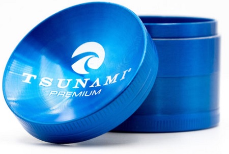 TSUNAMI DRY HERB GRINDER (50MM/4 PART) BLUE*FOR TOBACCO USE ONLY* **NO RETURNS**
