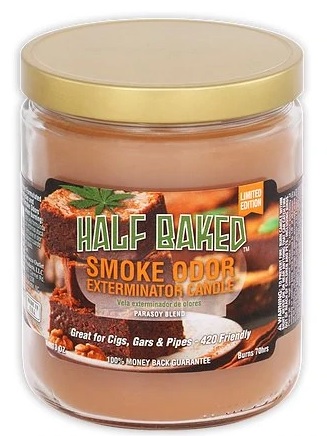 CANDLE JAR SMOKE ODOR HALF BAKED*LIMITED EDITION AVAILABLE WHILE INVENTORY LASTS*