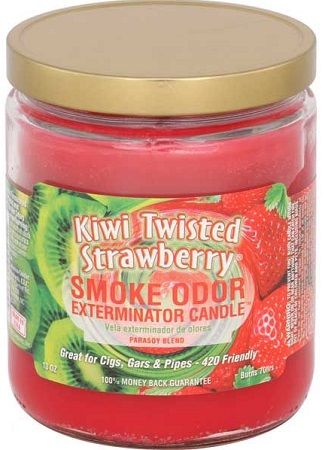 CANDLE JAR SMOKE ODOR KIWI TWISTED STRAWBERRY*EVERYDAY SCENT*