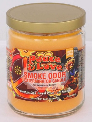 CANDLE JAR SMOKE ODOR PEACE & LOVE*EVERYDAY SCENT*