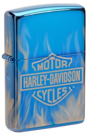 ZIPPO HARLEY BLUE HIGH POLISH-$59.95