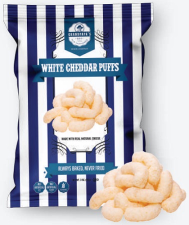 GRANDPAPA'S WHITE CHEDDAR PUFFS 16/3OZ*AVAILABLE 5/2026*