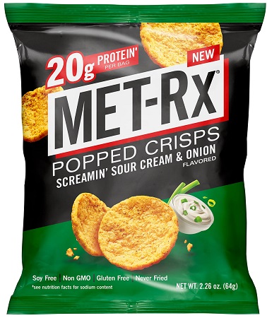 MET-RX POPPED CRISPS SOUR CREAM & ONION 2.26OZ