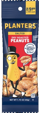 PLANTERS PEANUTS DRY ROASTED TUBE 2/$1.09(1.75OZ)
