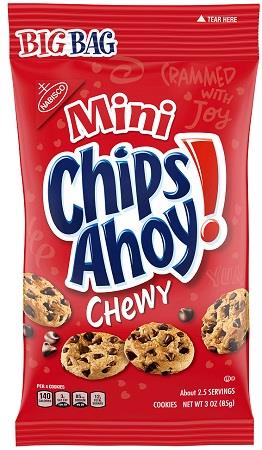 NABISCO BIG BAG CHEWY CHIPS AHOY MINI 3OZ**MANUFACTURER GUARANTEED SHELF LIFE IS 45 DAYS**