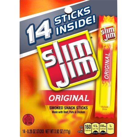 SLIM JIM 14CT GABLE TOP 3.92OZ**AVAILABLE BY SPECIAL ORDER AND EMAIL ONLY, ALLOW 21 DAYS LEADTIME