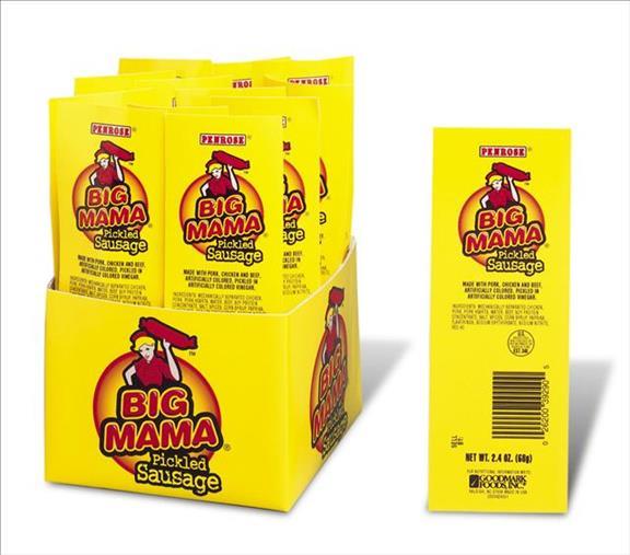 BIG MAMA PICKLED SAUSAGE BOX 2.4OZ