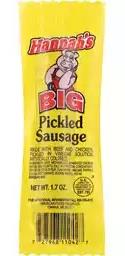 HANNAH'S BIG PICKLED SAUSAGE 1.7OZ(NO PORK--CONTAINS BEEF & CHICKEN)