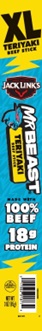JACK LINK'S MR. BEAST XL BEEF STICK TERIYAKI 3oz (100% BEEF)**AVAILABLE 1/1/2026**