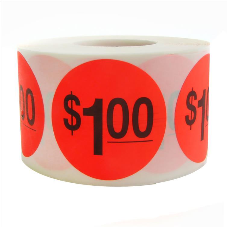 SUPERMAXX LABEL RED $1.00 5CT