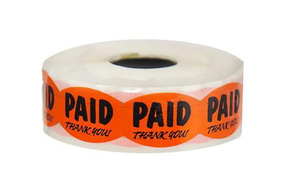 SUPERMAXX LABEL RED PAID THANK YOU 5CT
