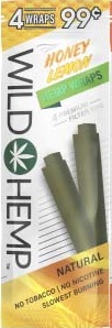 WILD HEMP 4/.99 WRAPS HONEY LEMON(NO TOBACCO/NO NICOTINE)