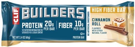 CLIF BAR BUILDERS HIGH FIBER CINNAMON ROLL 2.4oz**AVAILABLE -  10/2026**