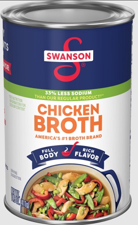 CHICKEN BROTH SWANSON (33% LESS SODIUM) -24/14.5OZ